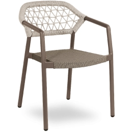 Fauteuil Bridge Gaudi legere et empilable pour restaurant et terrasse de luxe comme le plaza taupe anthracite 