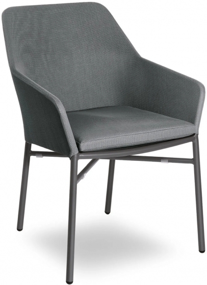 Fauteuil Gisele legere et empilable pour restaurant et terrasse de luxe comme le plaza toile tissu coussin 