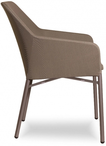 Fauteuil Gisele legere et empilable pour restaurant et terrasse de luxe comme le plaza toile tissu coussin 