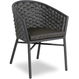 Fauteuil Dub léger et empilable pour restaurant et terrasse de luxe design et élégant avec coussin 