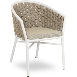 Fauteuil Dub léger et empilable pour restaurant et terrasse de luxe design et élégant avec coussin 