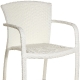 Fauteuil Bridge Monaco léger et empilable pour restaurant et terrasse tressage pratique blanc ou café pour chr horeca