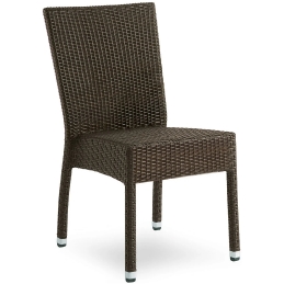 Chaise Merona java tressage wicker empilable pour terrasse plage et montagne chocolat 