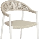 Fauteuil corde Bridge Praga legere et robuste design en aluminium taupe blanc ou noir empilable 