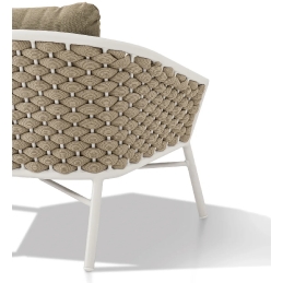 Fauteuil lounge, Dub, Dossier: toile textylene lavable, toile tressé; Structure: aluminium laqué peint; Assise: coussin garni;