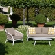 Canapé, Dub, Dossier: toile textylene lavable, toile tressé; Structure: aluminium laqué peint; Assise: coussin garni;