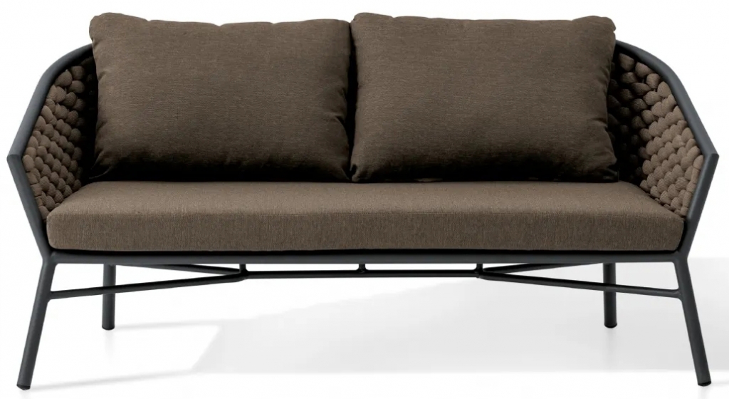 Canapé, Dub, Dossier: toile textylene lavable, toile tressé; Structure: aluminium laqué peint; Assise: coussin garni;
