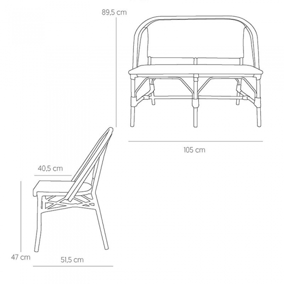 Banquette Bridge Eames terrasse bar jardin kife 