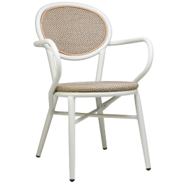 Fauteuil Bridge Rivoli terrasse bar restaurant jardin Cadre en aluminium Résistant aux UV Aspect sangle plate PE 5 mm Empilable
