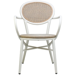 Fauteuil Bridge Rivoli terrasse bar restaurant jardin Cadre en aluminium Résistant aux UV Aspect sangle plate PE 5 mm Empilable