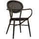 Fauteuil Bridge Rivoli terrasse bar restaurant jardin Cadre en aluminium Résistant aux UV Aspect sangle plate PE 5 mm Empilable