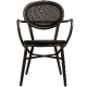 Fauteuil Bridge Rivoli terrasse bar restaurant jardin Cadre en aluminium Résistant aux UV Aspect sangle plate PE 5 mm Empilable