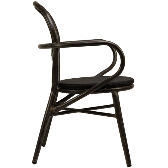 Fauteuil Bridge Rivoli terrasse bar restaurant jardin Cadre en aluminium Résistant aux UV Aspect sangle plate PE 5 mm Empilable
