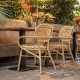 Fauteuil Bridge Rivoli terrasse bar restaurant jardin Cadre en aluminium Résistant aux UV Aspect sangle plate PE 5 mm Empilable