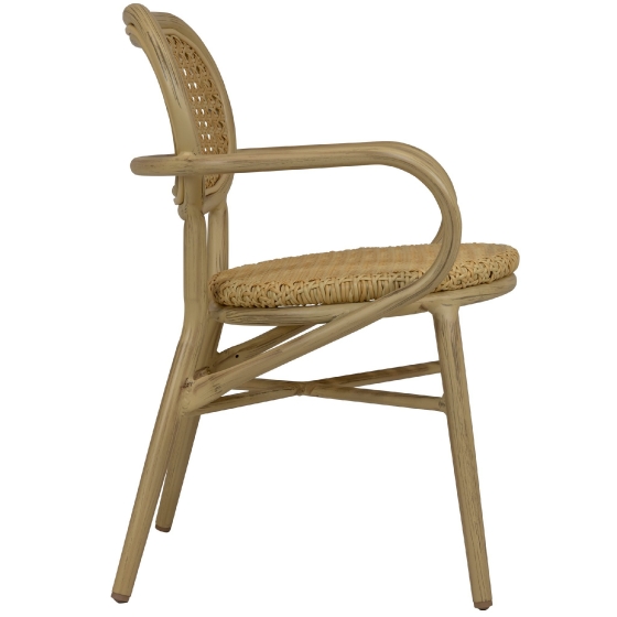 Fauteuil Bridge Rivoli terrasse bar restaurant jardin Cadre en aluminium Résistant aux UV Aspect sangle plate PE 5 mm Empilable