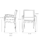 Fauteuil Bridge Medi • Aluminium 22*22*1,8 mm• Revêtement en poudre• Résistant aux UV• Tissage plat en PE• Accoudoirs en teck• E