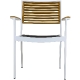 Fauteuil Bridge Yorki • Cadre en aluminium• Revêtement par poudre• Résistant aux UV• Dossier et accoudoirs en teck• Empilable