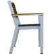 Fauteuil Bridge Yorki • Cadre en aluminium• Revêtement par poudre• Résistant aux UV• Dossier et accoudoirs en teck• Empilable