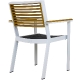 Fauteuil Bridge Yorki • Cadre en aluminium• Revêtement par poudre• Résistant aux UV• Dossier et accoudoirs en teck• Empilable