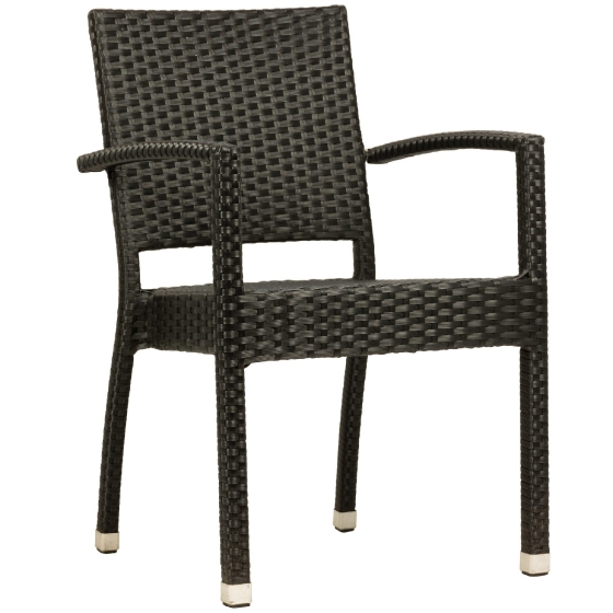 Fauteuil Bridge Madja • Aluminium 30*30*1,5 mm• Résistant aux UV• Tissage plat PE 5x5• Empilable