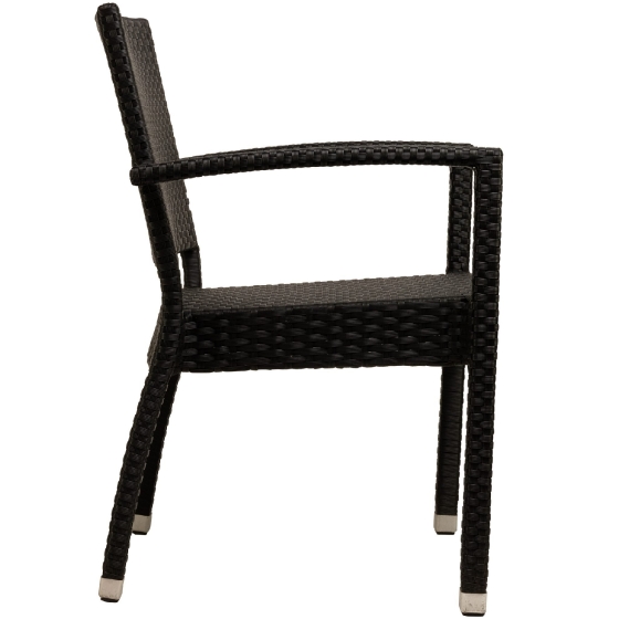 Fauteuil Bridge Madja • Aluminium 30*30*1,5 mm• Résistant aux UV• Tissage plat PE 5x5• Empilable