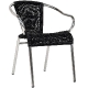 Fauteuil Bridge Kamen jardin terrasse restaurant bar• Aluminium Ø25*1,5mm• Cadre anodisé• Tissage rond PE résistant aux UV• Empi