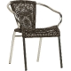 Fauteuil Bridge Kamen jardin terrasse restaurant bar• Aluminium Ø25*1,5mm• Cadre anodisé• Tissage rond PE résistant aux UV• Empi