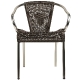 Fauteuil Bridge Kamen jardin terrasse restaurant bar• Aluminium Ø25*1,5mm• Cadre anodisé• Tissage rond PE résistant aux UV• Empi