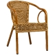 Fauteuil Bridge jardin terrasse restaurant bar kafe• Aluminium Ø30*1,5mm• Aspect bambou• Tissage rond PE résistant aux UV• Empi