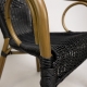 Fauteuil Bridge jardin terrasse restaurant bar kafe• Aluminium Ø30*1,5mm• Aspect bambou• Tissage rond PE résistant aux UV• Empi