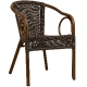 Fauteuil Bridge jardin terrasse restaurant bar kafe• Aluminium Ø30*1,5mm• Aspect bambou• Tissage rond PE résistant aux UV• Empi