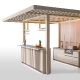 Gazebo, Pavillion Service, Structure: aluminium laqué peint
