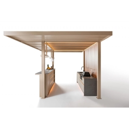 Gazebo, Pavillion Service, Structure: aluminium laqué peint