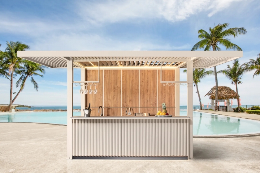 Gazebo, Pavillion Service, Structure: aluminium laqué peint