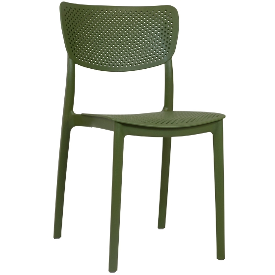 Chaise Emi jardin restaurant bar terrasse café vert gris noir 