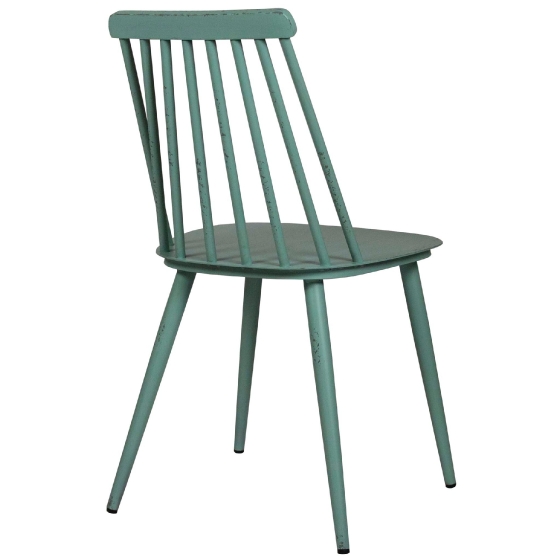Chaises Econt restaurant terrasse bar café jardin vert et gris • Cadre en aluminium• Métal au look vintage