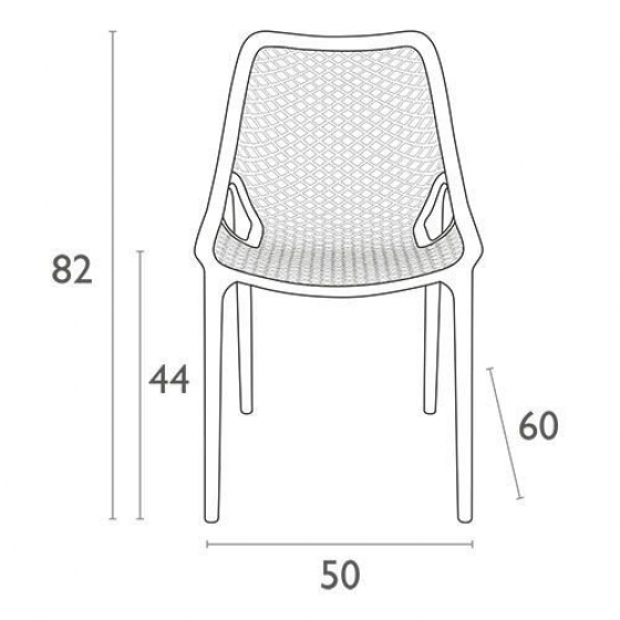 Chaise Tahiti jardin terrasse bar restaurant terrasse • Polypropylène avec fibre de verre• Empilable