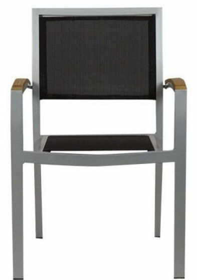 Fauteuil Bridge Medi • Aluminium 22*22*1,8 mm• Revêtement en poudre• Résistant aux UV• Tissage plat en PE• Accoudoirs en teck• E