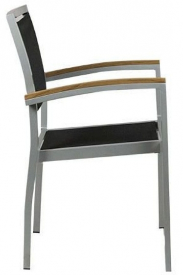 Fauteuil Bridge Medi • Aluminium 22*22*1,8 mm• Revêtement en poudre• Résistant aux UV• Tissage plat en PE• Accoudoirs en teck• E