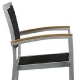 Fauteuil Bridge Medi • Aluminium 22*22*1,8 mm• Revêtement en poudre• Résistant aux UV• Tissage plat en PE• Accoudoirs en teck• E