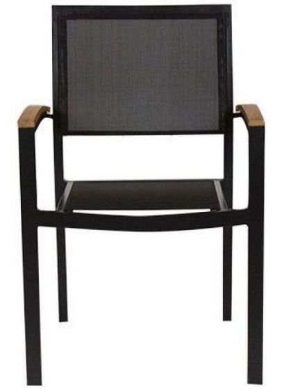 Fauteuil Bridge Medi • Aluminium 22*22*1,8 mm• Revêtement en poudre• Résistant aux UV• Tissage plat en PE• Accoudoirs en teck• E