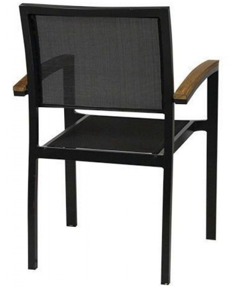 Fauteuil Bridge Medi • Aluminium 22*22*1,8 mm• Revêtement en poudre• Résistant aux UV• Tissage plat en PE• Accoudoirs en teck• E