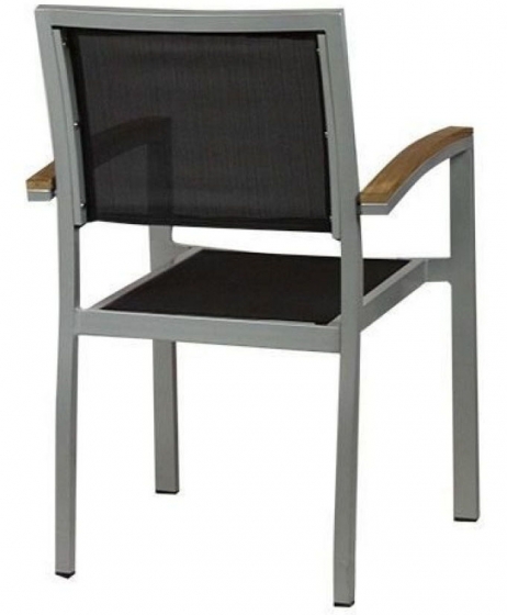 Fauteuil Bridge Medi • Aluminium 22*22*1,8 mm• Revêtement en poudre• Résistant aux UV• Tissage plat en PE• Accoudoirs en teck• E