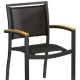 Fauteuil Bridge Medi • Aluminium 22*22*1,8 mm• Revêtement en poudre• Résistant aux UV• Tissage plat en PE• Accoudoirs en teck• E
