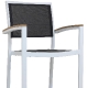 Fauteuil Bridge Medi • Aluminium 22*22*1,8 mm• Revêtement en poudre• Résistant aux UV• Tissage plat en PE• Accoudoirs en teck• E