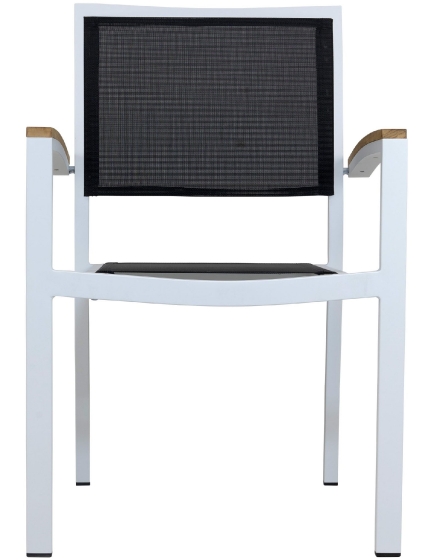 Fauteuil Bridge Medi • Aluminium 22*22*1,8 mm• Revêtement en poudre• Résistant aux UV• Tissage plat en PE• Accoudoirs en teck• E