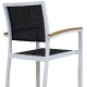 Fauteuil Bridge Medi • Aluminium 22*22*1,8 mm• Revêtement en poudre• Résistant aux UV• Tissage plat en PE• Accoudoirs en teck• E