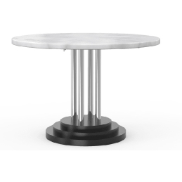 Table basse 282-B Adico Structure: acier chromé, acier laqué; Couleur: aux choix personnalisable; Base pieds: ronde; Colonne: in