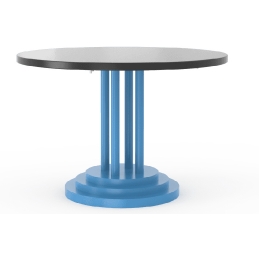 Table basse 282-B Adico Structure: acier chromé, acier laqué; Couleur: aux choix personnalisable; Base pieds: ronde; Colonne: in