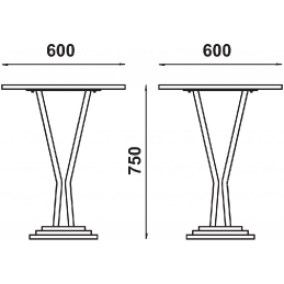 Table guéridon 784 Adico Structure: acier chromé, acier laqué; Couleur: aux choix personnalisable; Base pieds: fonte, ronde; Col